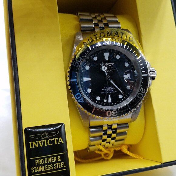 Invicta Men's Pro Diver Automatic 44mm Silver/Black Watch –Open Box – Tested & W - Picture 1 of 10